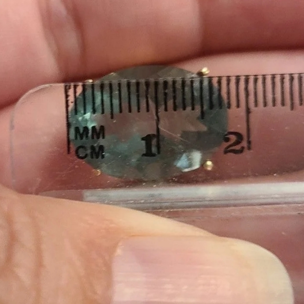 10kt Yellow Solid Gold Fluoride Large Ring Vintage - image 4